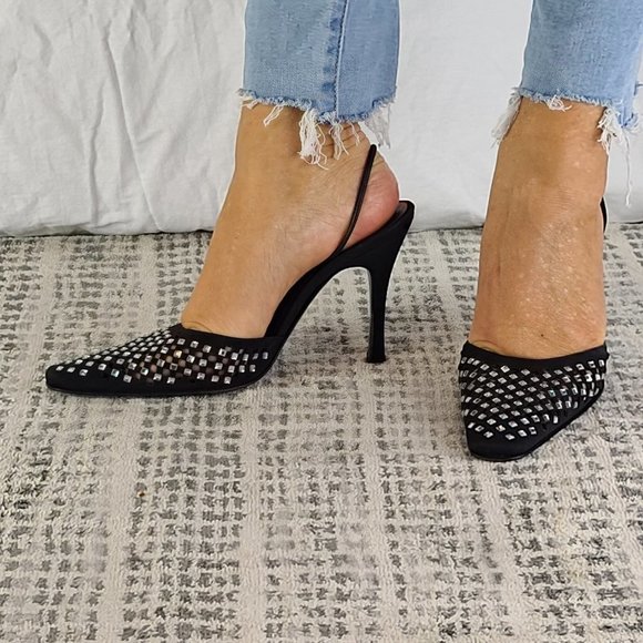 Giuseppe Zanotti Slingback Pumps BLINGED out  with Crystals Size 37.5EU - Picture 7 of 7